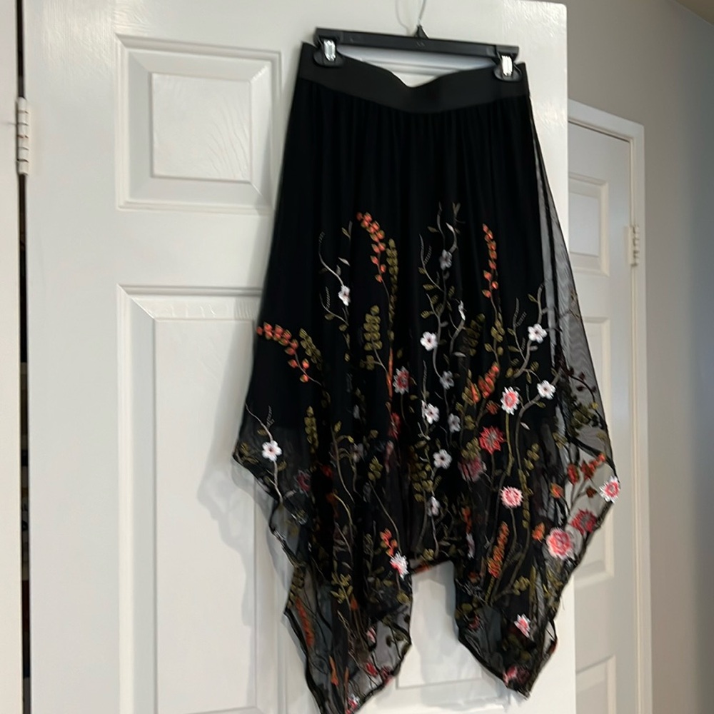 INC sheer flowered maxi skirt. Size S